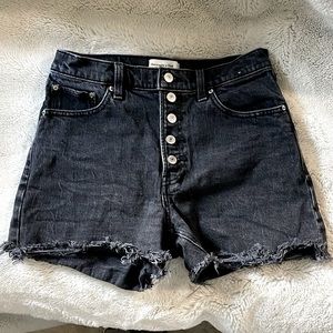 Abercrombie black denim shorts 27